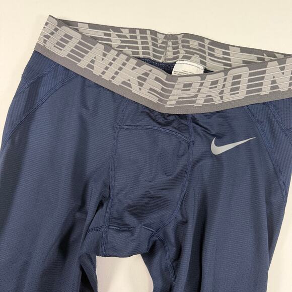 Nike Other - Nike Pro Men’s L Compression Tights Navy Gray Athletic Base Layer Training Pants